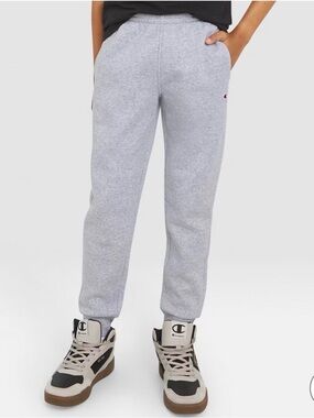 Champion Light Gray Sweatpants with Subtle Logo bundle 2 pants size Lkids
